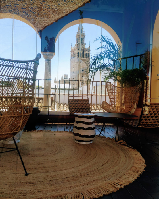 Rooftop in Sevilla center Views from LaHerre with the Giralda in the background